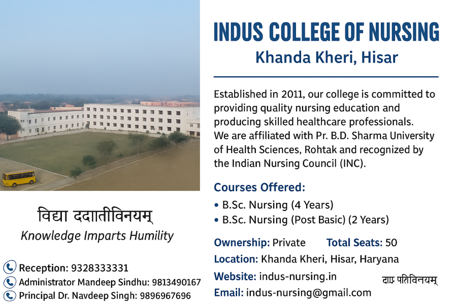 Indus College of Nursing – Admissions Open 2025